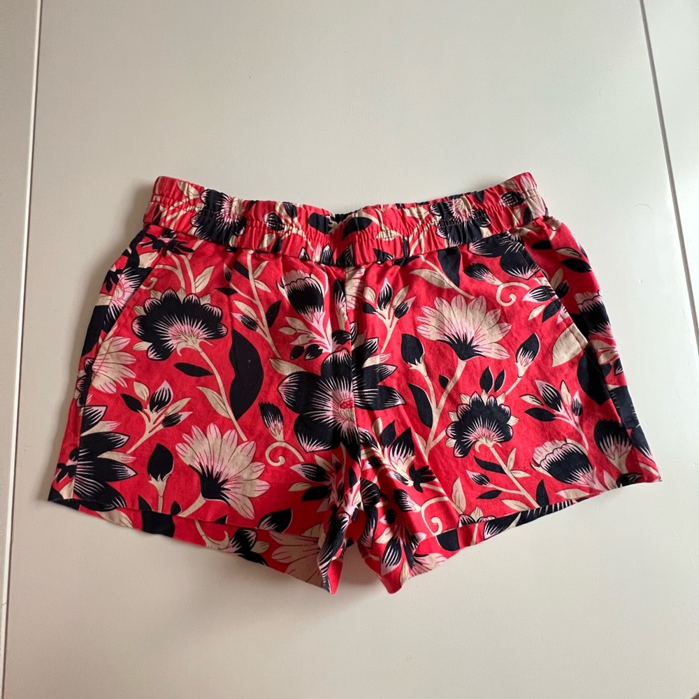 J Crew floral print shorts, size 2. NWOT.